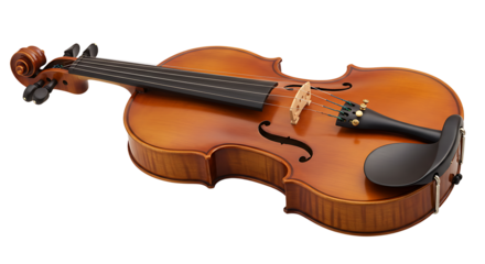 Elegant brown violin on a white backdrop, perfect for musical themes and stock usage