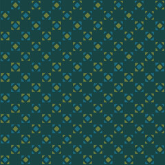 folk decorative art with hand drawn squares and triangles. teal blue repetitive background. vector seamless pattern. geometric fabric swatch. wrapping paper. design template for textile, linen, decor