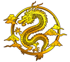 Fototapeta premium 黄金の龍