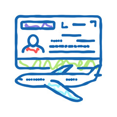 transit visa icon doodle illustration