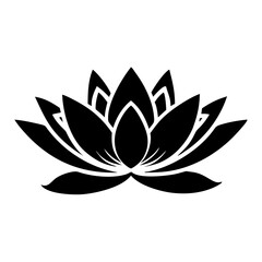 Elegant black and white lotus flower symbol representing peace and enlightenment