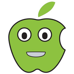 green apple cartoon