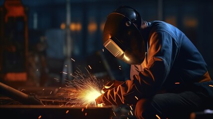 a welder is doing welding work