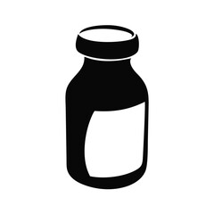 Silhouette of a generic black glass bottle, suitable for various liquids