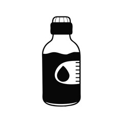 Simple graphic illustration of a medicine or health product bottle icon