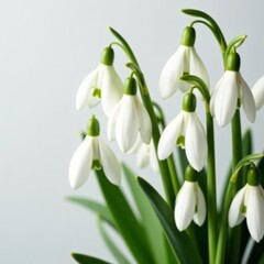 Fototapeta premium Bright white snowdrop flowers in a beautiful spring arrangement, bloom, flowers, snowdrop