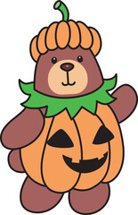 Illustration of cute bear icon.
Funny bear in daily activities elements.
