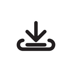 Download button icon. save file icon, import data storage icon button.download icon editable stroke outline icon isolated on white background flat vector illustration eps 10.