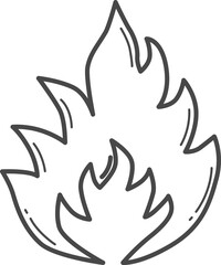 Flame illustration for coloring.