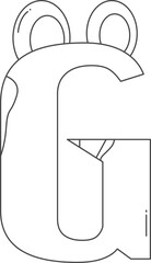 Cute G letter for coloring. Manipulation concept.