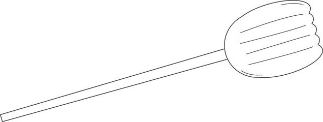 Broom illustration for coloring.