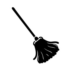 A silhouetted mop illustration for cleaning tasks, a simple household implement