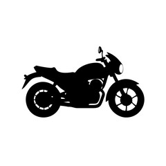 Fototapeta premium A striking silhouette of a modern motorcycle against a plain white background