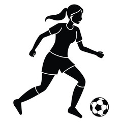 Female Soccer Player Silhouette Illustration