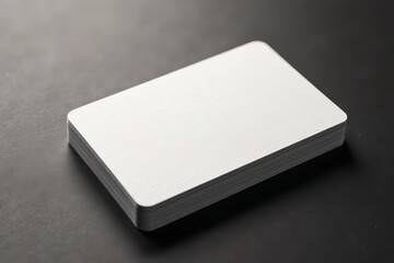 Close up of a single blank business card with rounded corners, brand identity, concept