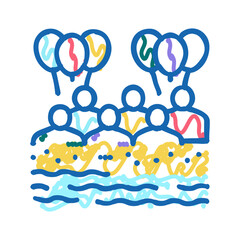 beach kids party icon doodle illustration