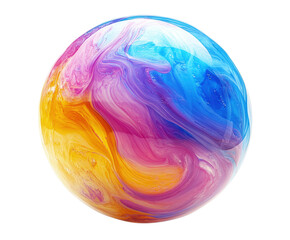 Colorful swirling sphere abstract design digital creation isolated on transparent background
