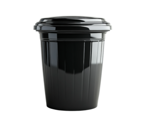 Recycling action black plastic container urban product isolated on transparent background