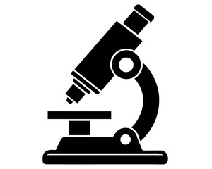 Microscope icon silhouette vector illustration