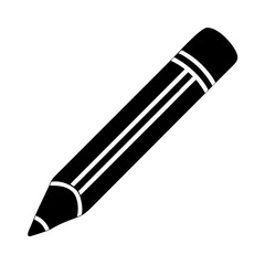 Monochrome illustration of a classic graphite pencil for writing and drawing tasks