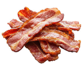 Crispy bacon slices kitchen food culinary isolated on transparent background