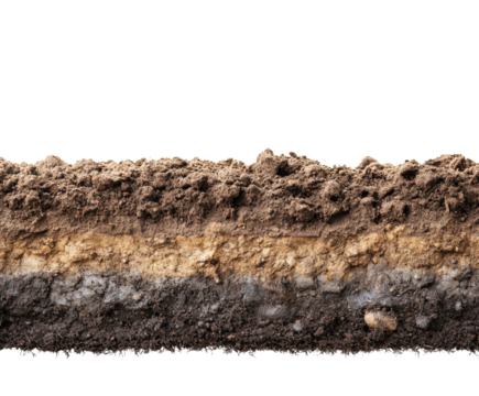 Analyzing soil layers agricultural field natural isolated on transparent background