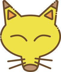 かわいい黄色いキツネのシンプルなイラスト