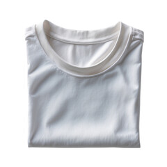 Folded white cotton T-shirt on a white background. Clean, minimal style perfect for apparel mockups, e-commerce, or clothing catalog design