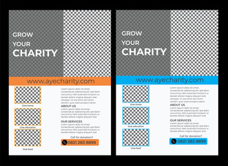 Charity Flyer it color is blue and orange senior care best service flyer, care center flyer template, senior care flyer template, home care service flyer, medical charity flyer template with brochure.