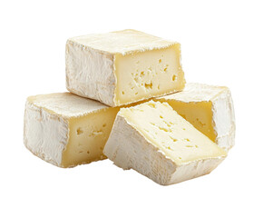 Delicious soft cheese trio gourmet market food bright light isolated on transparent background