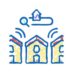 neighborhood in area icon doodle illustration