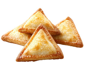 Delicious triangular pastries bakery food isolated on transparent background
