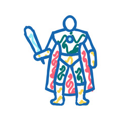 action figures toys icon doodle illustration