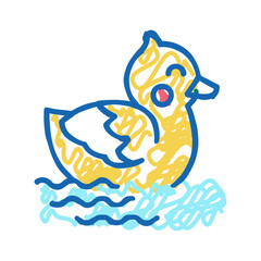bathtub toys icon doodle illustration