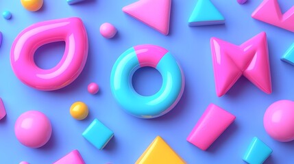 Abstract geometric shapes vibrant colors arrangement