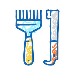 hand tools beekeeping icon doodle illustration