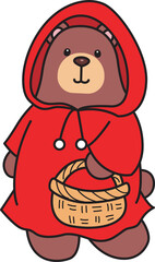 Illustration of cute bear icon.
Funny bear in daily activities elements.
