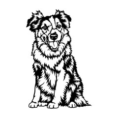 Australian Shepherd Dog Breed - Pet Vector Cut file, Dog Silhouette Stencil - Cricut file