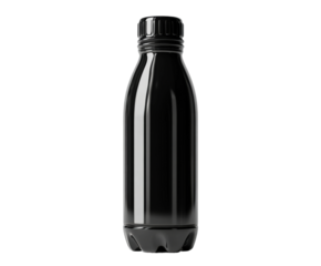 Refreshing black bottle display minimalist design isolated on transparent background