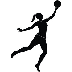 Silhouette of a Female Athlete Making a Dynamic Shot