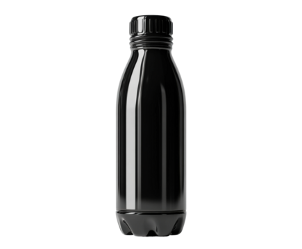 Refreshing black bottle display minimalist design isolated on transparent background