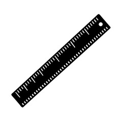 Black and white image of a ruler showing measurement markings