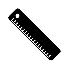 Black and white image of a ruler a measuring tool for measuring length and distance