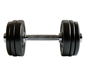 Lifting weights for fitness goals gym equipment isolated on transparent background
