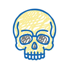 skull halloween icon doodle illustration