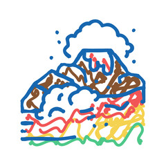 volcano hawaii icon doodle illustration