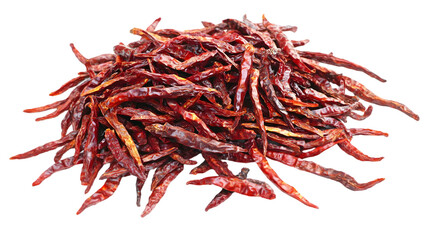Fototapeta premium Dried Red Chili Peppers Isolated Background Photo