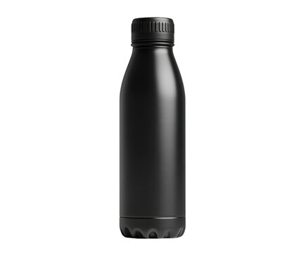 Refreshing black bottle product minimalist style isolated on transparent background