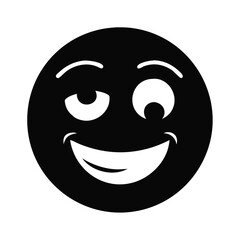 Fototapeta premium Mischievous Wink Playful Emoji Cartoon Character Happy Face Expression