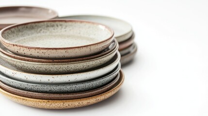 Ceramic plates isolated on white background
